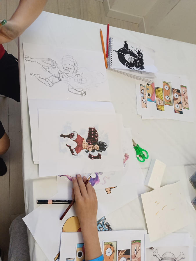 Esercizi di character design durante il corso Anime e Manga