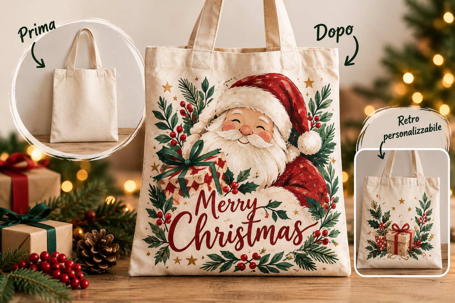 Shopper di Natale personalizzata - laboratorio creativo per adulti a Busto Arsizio